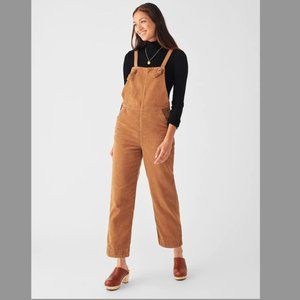 Faherty Corduroy Jumpsuit Overalls Cord Brown Sz Small